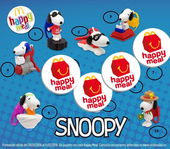 juguetes de snoopy mcdonalds