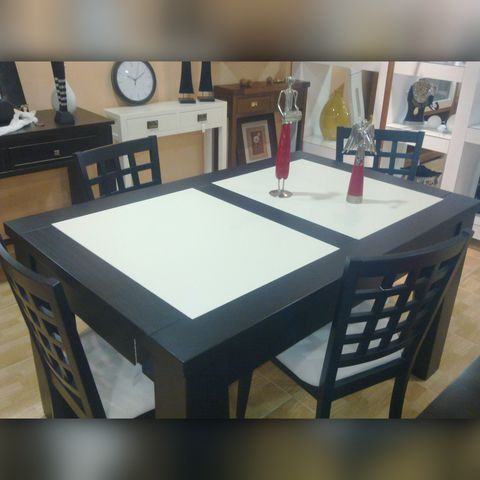 mesa sillas zaragoza madera blanco wengue mesa sillas zaragoza madera blanco wengue