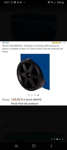 Frio hasta 5 dias IGLOO Nevera Ruedas Equivalente a 98 latas Capacidad 58 L