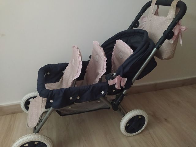 carrito trillizos muñecas