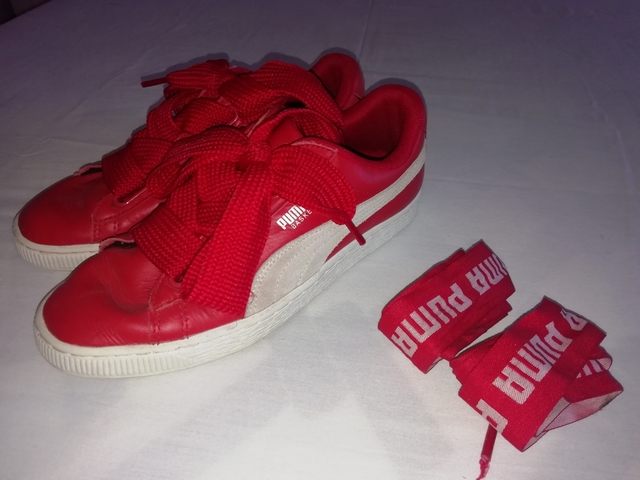 puma basket heart rojas