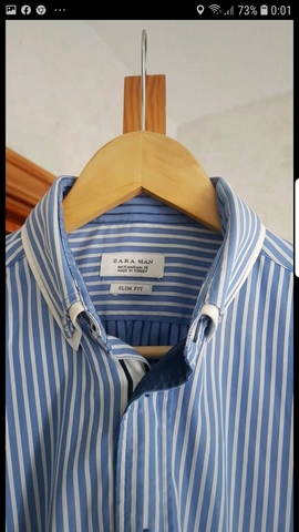MIL ANUNCIOS.COM Camisa de rayas de Zara,Blanca y Azul MIL ANUNCIOS.COM Camisa de rayas de Zara,Blanca y Azul
