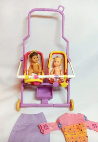 dañar equilibrar En riesgo Milanuncios - Barbie Nº537 Cochecito de gemelos