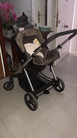 MILANUNCIOS | Carro prenatal rosa y marron. Coches de bebe Cochecito PRENATAL rosa–marrón completo en Barcelona