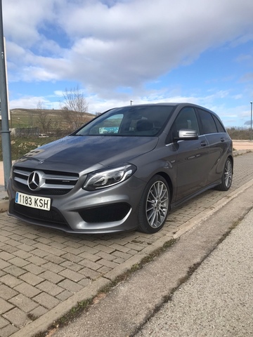 Para Mercedes Clase B W245 05-11 Negro Cuero Real AZUL ST VOLANTE CUBIERTA