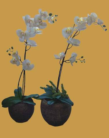 Milanuncios - Orquídeas artificiales macetas cerámica