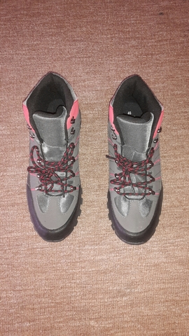 alpina Botas de senderismo para ni/ña en color rosa y gris con suela antideslizante