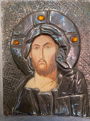 MIL ANUNCIOS.COM - Antiguo Icono Jesucristo, metal y pidras