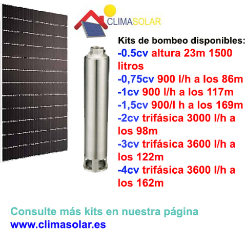 KIT BOMBEO SOLAR 0.5CV ALTURA 78M 10500L