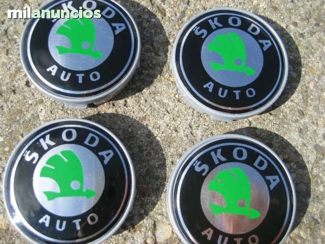 SKODA 4 pzs 60mm Tapas para Llantas Tapacubos Buje Tapas Tapabujes Coche acceso