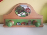 PERCHERO MADERA, PINTADO A MANO