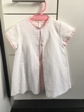 VESTIDO BLANCO Y ROSA. TALLA 24 MESES.