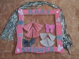 MARCO PARA BABY SHOWER/CORTINA/POMPONES