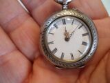 RELOJ BOLSILLO PLATA 1900-1910, 10 RUBíS