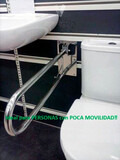 ANUNCIO/OFERTA – Barra de apoyo para el inodoro: abatible, en acero inoxidable y con portarrollos (Para el Baño u otros Usos)