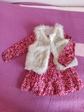 CONJUNTO VESTIDO Y CHALECO 12-18 MESES